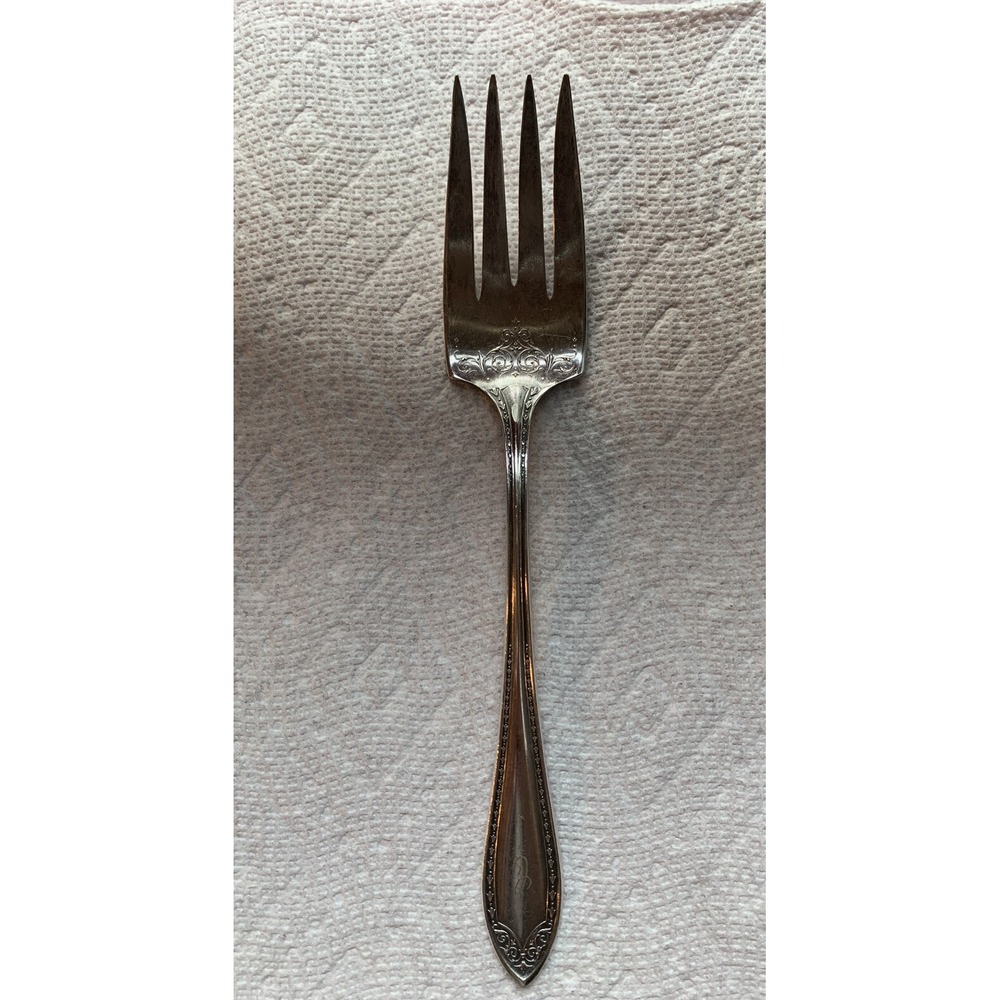 Vintage Oneida Community Silver Plate Sheraton Large Serving Fork 8 1/2''
